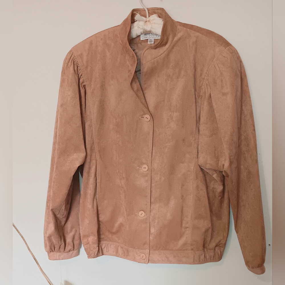 Lilli Ann 1980s suit ultra suede Alfred Schuman